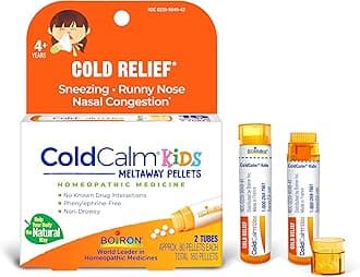 ColdCalm Kids Pellets for Relief of Common Cold Symptoms Such as Sneezing, Runny Nose, Sore Throat, and Nasal Congestion - 2 Count (160 Pellets)