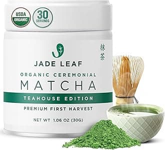 Jade Leaf Matcha Organic Ceremonial Grade Green Tea Powder - Authentic Japanese Origin - Teahouse Edition Premium First Harvest (1.06 Ounce)