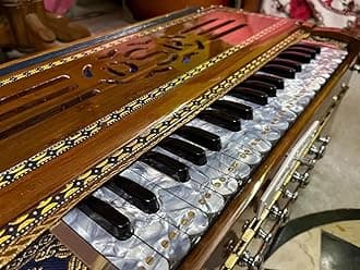 NamasteHimalayas Professional Harmonium – 3-Reed 9-Scale Changer with Premium Designer Keyboard
