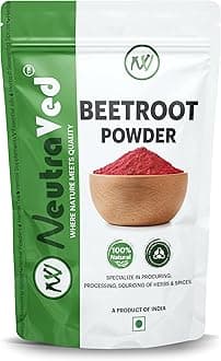 NeutraVed Beetroot Powder 200g | Edible Grade | for Face Pack, Skin Glow & Hair Care | 100% Pure Natural Beet Root Powder for Drinking, Juices & DIY Beauty Recipes | Vegetarian, 250g