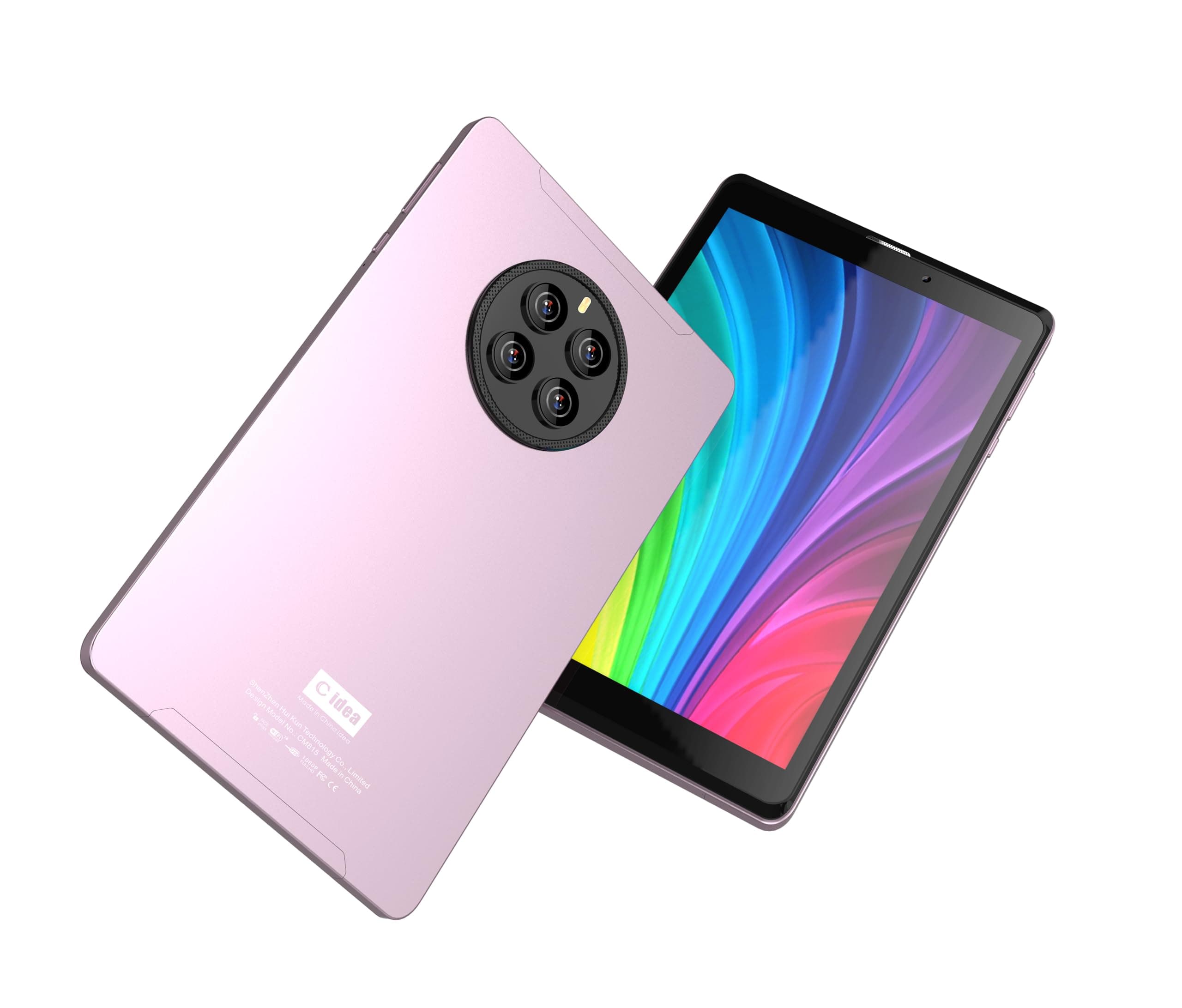 C idea Smart Tablet Android 8-Inch IPS Screen Tempered Glass, 5G LTE Single SIM WiFi, CM815 Kids Tab Zoom Supported Face Unlock 6 GB Tablet PC with Flip Case Cover (Pink)