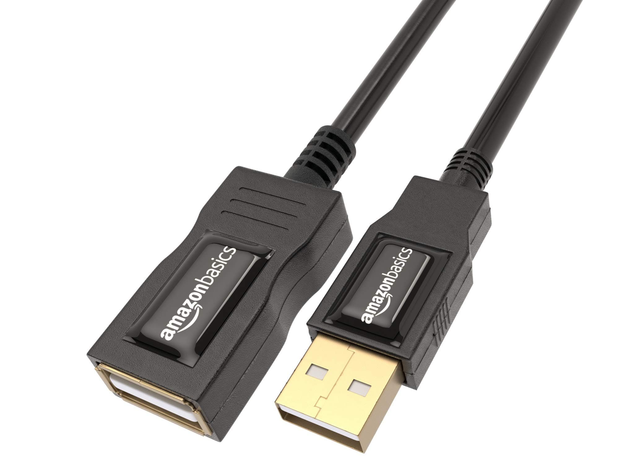 Amazon Basics AmazonBasics USB 2.0 Extension Cable 2-Pack - A-Male to A-Female Adapter Cord - 3.3 Feet (1 Meter)