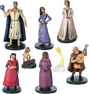 Disney Store Official Wish Deluxe Figurine Play Set 8-Pc. Enchanting Character Set from Wish' Perfect for Collectors & Kids Experience The Magical Adventure with Detailed Figures