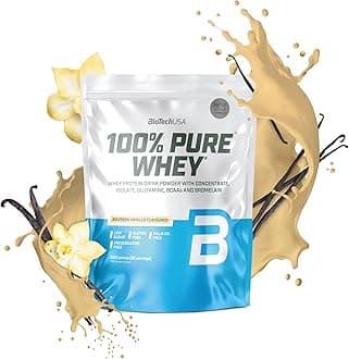 100% Pure Whey | Protein Powder with BCAA and Glutamine | Gluten-Free, Palm Oil Free | 21g Protein per Serving, 1 kg, Bourbon Vanilla