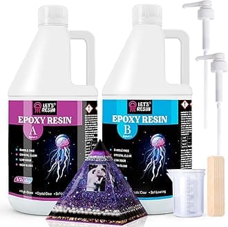 LET'S RESIN Epoxy Resin 1 Gallon Kit,Crystal Clear Table Top Epoxy Resin That Self Leveling, Fast Curing 2 Part Epoxy for Coating, Casting, Resin Art,Wood,Tumblers