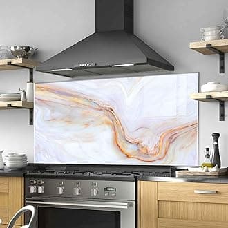 Tempered Glass Kitchen Backsplash, Stove Back Top Cover, Splashback Tile, Kitchen Sink Cover Splash Guard, Home Wall Decor (30x16''-(76x40cm))