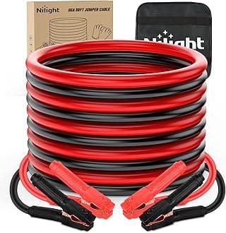 Nilight Jumper Cables for Car Battery 0 Gauge 30 FT Booster Cable Heavy Duty 1000 A CCA with Carrying Bag Jump Start Emergency Kit Pickup Truck RV Vans SUV