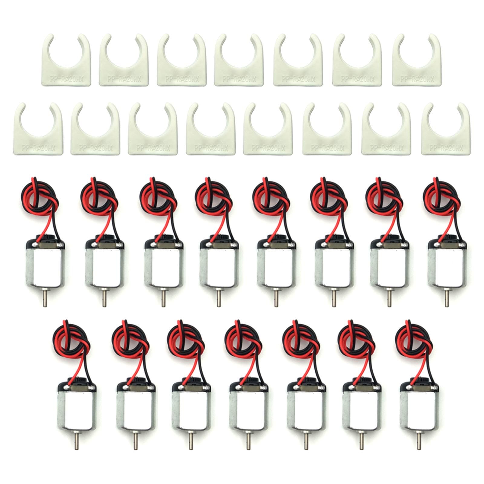 15 Pcs Rectangular DC Motor Mini Electric Motor 1.5-3V 24000RPM with 9.8" Lead Wires with Motor Mounting Bracket Holder for DIY Toys