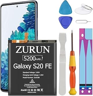Galaxy S20 FE Battery ZURUN 5200mAh Li-Polymer Battery EB-BG781ABY Replacement for Samsung Galaxy S20 FE SM-G781B G781U G781W SM-A526 A526B/DS A5260 A526W with Screwdriver Tool Kit