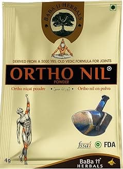 Ortho Nil Powder Ayurvedic Babaji Herbals Ortho nil Powder for Leg Muscle Joint Pain Arthritis Relief 4g each Pouch (28 Sachets)