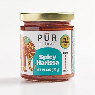 PUR Spices Original Spicy Harissa Paste I Hot Sauce for Cooking and Dipping I Spicy Chili Pepper and Garlic Paste | Middle Eastern Inspired | Plant Based, Gluten Free, No Sugar Added, Preservative and Additive Free I 6oz Jar