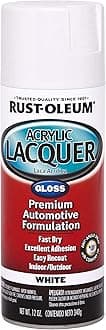 Rust-Oleum 253364 Automotive Acrylic Lacquer Spray Paint, 12 oz, Gloss White, 11 Fl Oz