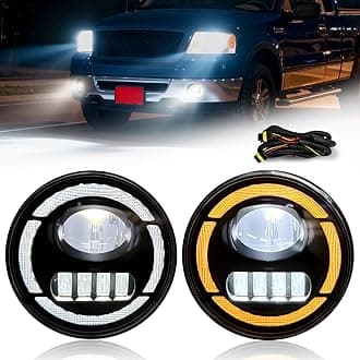 LED Fog Lights with DRL Fit for 2006-2014 Ford F150 Pickup Truck Fog Lights w/Daytime Running Lights Turn Signal Lights Front Driving Fog Lamps 1 Pair of Fog Lamps