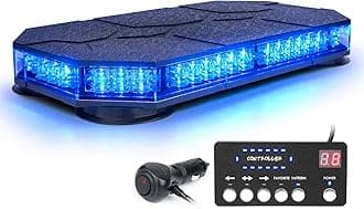 LUMENIX LED Rooftop Strobe Beacon Lights Bar w/Controller Magnetic Emergency Traffic Warning Caution Flashing Police Cop Light for Volunteer Firefighter Vehicles Trucks - Blue (Patent Design)