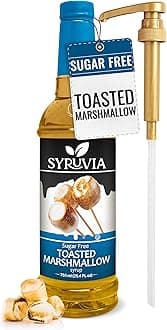 Syruvia Sugar Free Coffee Syrup, Toasted Marshmallow Flavored Syrup for Drinks, Lattes, and Desserts – 25.4 fl oz, With Pump