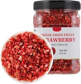 Premium Freeze Dried Strawberries Pieces 6.5 Oz/185g,Frozen Dried Strawberry,100% Natural & No Additives.