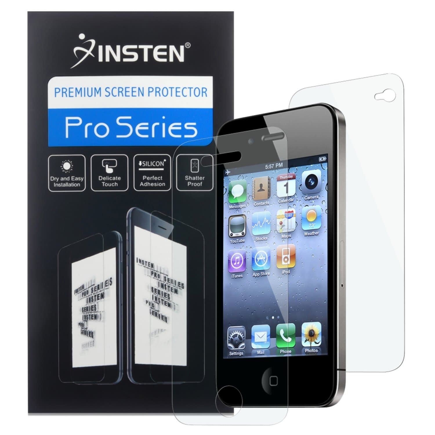 2 Set Glossy highly transparent double-sided screen guard protector for iPhone 4 4G