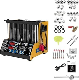 Ultrasonic Wave Fuel Injector Cleaner and Tester Automotive Fuel Injection Systems Cleaning Tools for All Petrol 6 Cylinder Vehicles Motorcycle