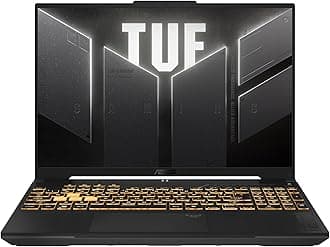 ASUS TUF Gaming F16 Gaming Laptop, 16” FHD+ 144Hz IPS-Level 16:10 Display, Intel® Core™ 5 210H, NVIDIA® GeForce RTX™ 4050, 16GB DDR5, 512GB PCIe Gen4 SSD, Wi-Fi 6, Win11 Home, FX607VU-SS53