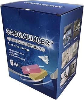 Super Absorbent Sponge Durable Stuff PVA Sponge Box High Water Absorbability Use in Car Boat Kayak After Shower Pick up Liquid Like Vacuum Cleaning Supplies (6 Blue Suction Sponges/Saver Pack)