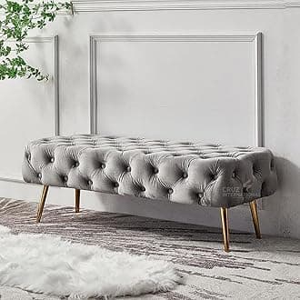 CRUZ INTERNATIONAL - online shopping-be ready ! Crown Solid Wood Bench (9 Colors+) (Cool Grey)