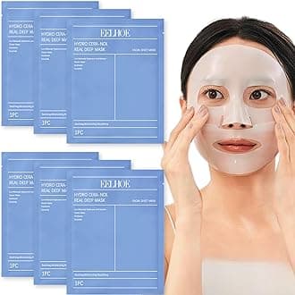 6pcs Deep Collagen Face Masks, Glass Skin Collagen Mask With Hyaluronic Acid & Panthenol, Hydrating Facial Mask For Pore Minimizing, Elasticity Improvement, Radiant Beauty Anti Aging