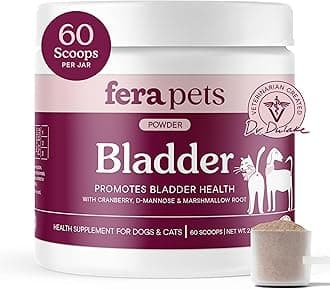 - Fera Pets Bladder Support - Cranberry for Dogs & Cats - D-Mannose & Marshmallow Root - Urinary Tract Support - Supports Normal Urine pH - Boosts Immunity - 60 Scoops