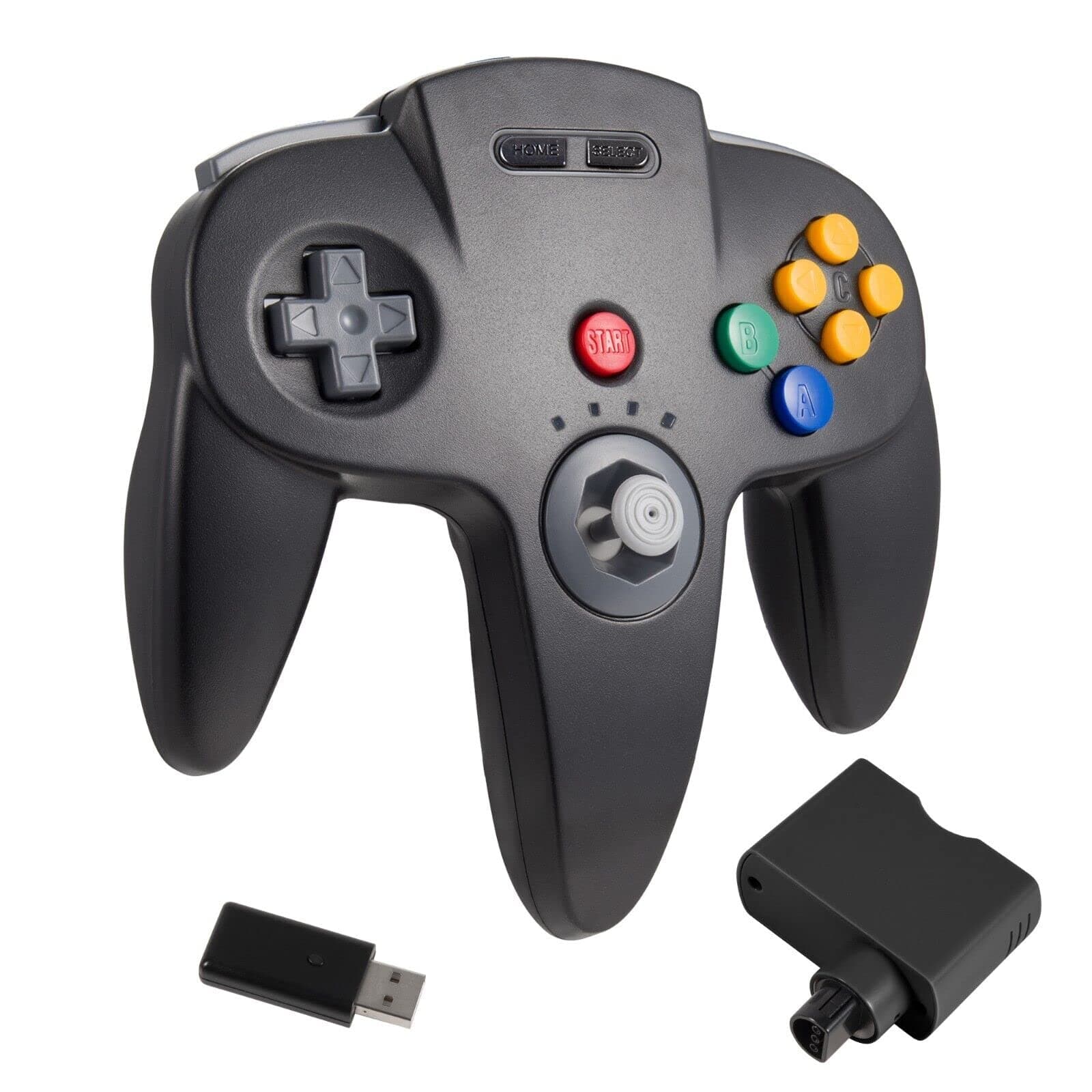KIWITATA Wireless N64 Controller for Switch Games, 2.4GHZ Wireless N64 Remote Game Pad Joystick Controller Compatible with N64 Console, Switch/Switch Lite/Switch OLED, MAC, PC Windows 7,8,10,11 Black