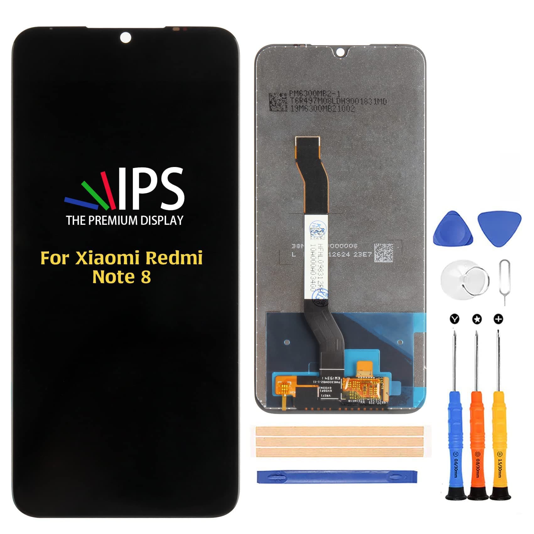 For Xiaomi Redmi Note 8 6.3" Screen Replacement (Not for Redmi Note 8 Pro) M1908C3JG M1908C3JE M1908C3JH LCD Display & Touch Screen Digitizer with Repair Tool Kit and Screen Protector