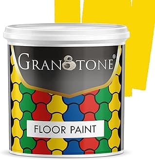 GRANOTONE Floor Paint 1 Litre Golden Yellow Colour Polyurethane and Acrylic Polymer Based Concrete Sealer Anti Slip Thick and Durable for Cement Floor and Tiles Made in India