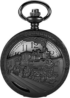 TiongVintage Punk Motorcycle Pocket Watch Quartz Bronze Steam Train Pocket Watch Men Women Gift for Christmas Birthday