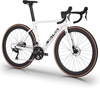 SAVADECK Carbon Fiber Road Bike, Hydraulic Oil Disc Bike with Carbon Fiber Frame and Wheelset, Lightweight Full Carbon Racing Bicycle with Shimano R7120 24S Shift Set for Adults