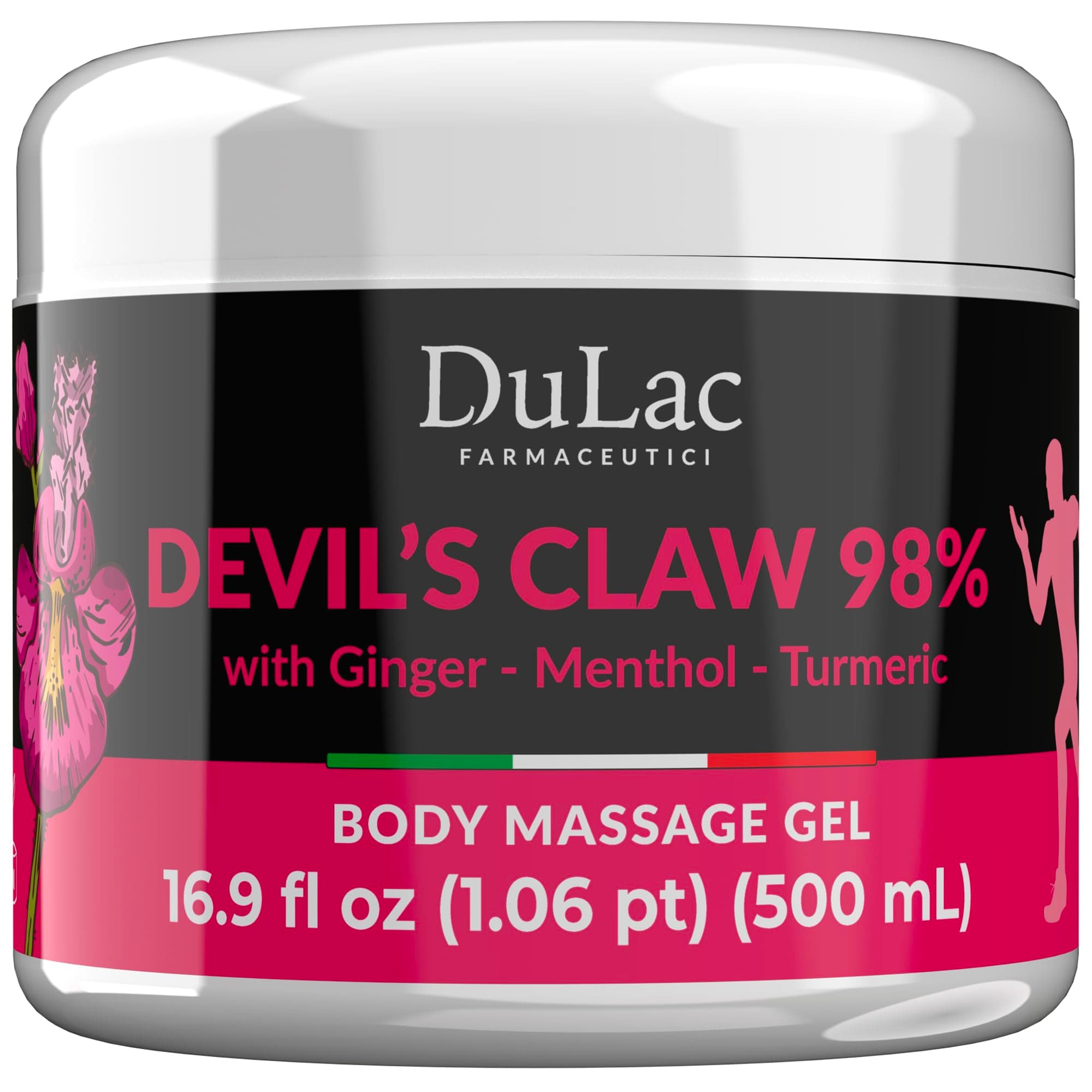 Dulac - Devil's Claw 98% Cream Maximum Strength 16.9 Fl Oz, Natural Joint and Muscle Comfort Cream, Enriched with Menthol for Cool Effect