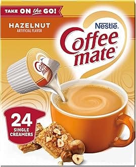 Creamer Liquid Singles, Hazelnut, 24 Count, Pack of 4