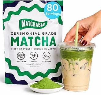 Matchabar Matcha Powder (80g) - Ceremonial Grade Authentic Japanese Matcha Green Tea Powder - Matcha Green Tea Powder Harvested in Japan - Matcha Tea Powder Latte - Zero Sugar, Vegan & 0 Calories