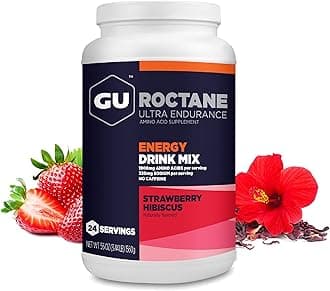 GUEnergy Strawberry Hibiscuds Roctane Energy Drink Mix 24 Servings