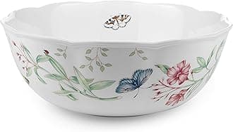 Lenox Butterfly Meadow Serving Bowl, white body -
