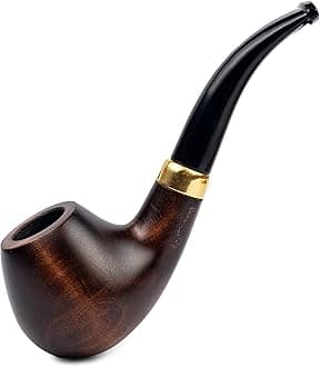 Dr. Watson - Tobacco Pipe, classic Bent Dublin shape, Fits 9mm filter, Comes with Pouch, Boxed (Brown)