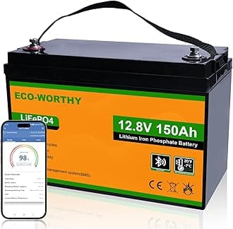 ECO-WORTHY 12V 150AH Bluetooth LiFePO4 Lithium Battery with Low Temperature Protection, Built-in 120A BMS, Perfect for Trolling Motor, Boat, RV, Camping, Home Energy Storage