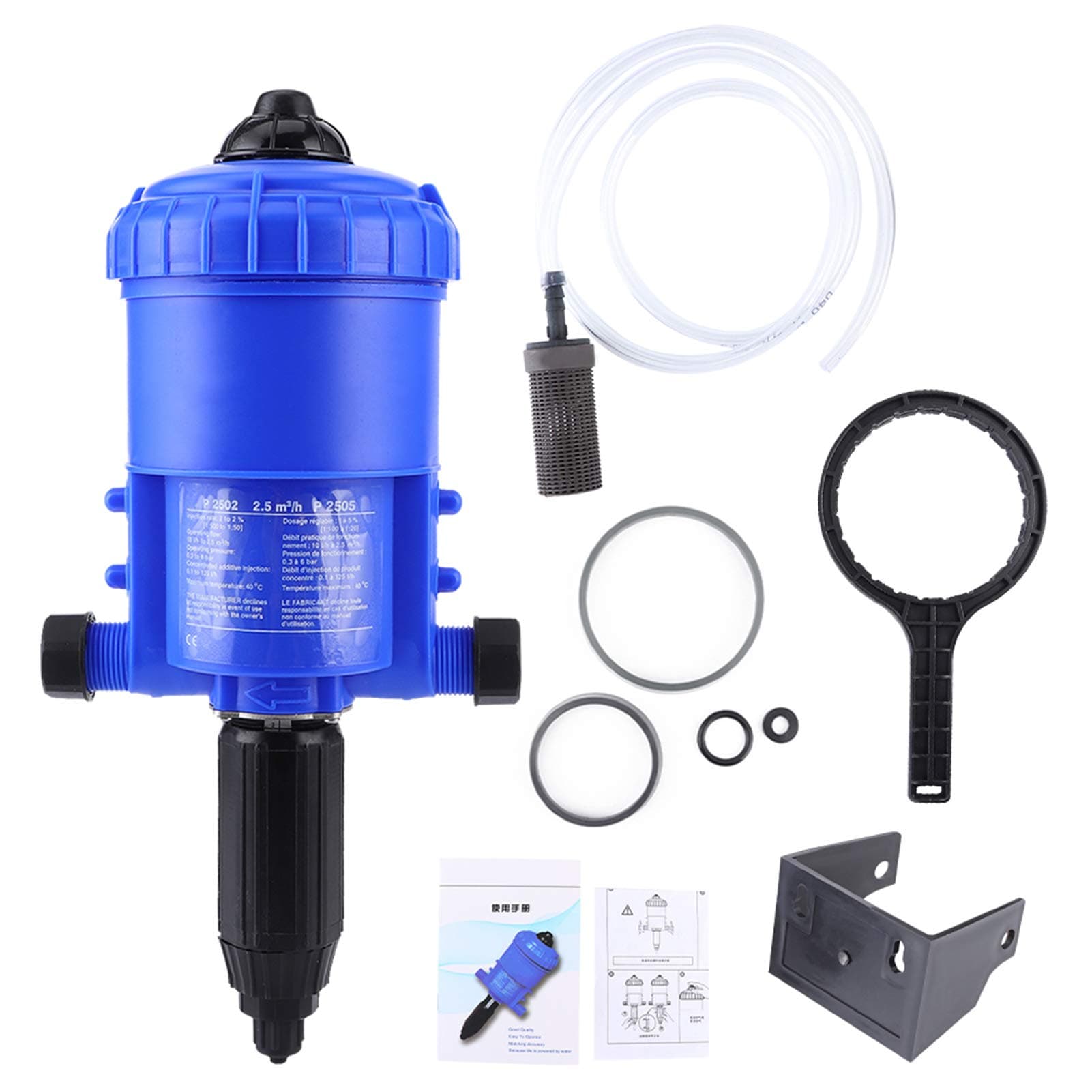 0.2%-2% Adjustable Fertilizer Injector, Automatic Dosing Device Irrigation Injector Chemical Liquid Doser Dispenser Dosatron Injector Powered by Water Dosing Pump for Garden