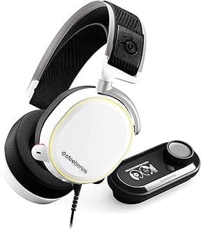 SteelSeries Arctis Pro + GameDAC Gaming Headset - Certified Hi-Res Audio System for PS4 and PC - White