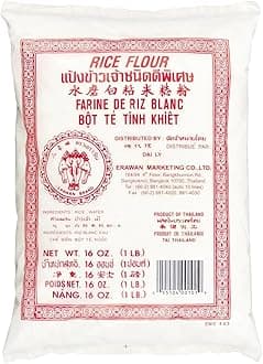 Thai Rice Flour 16 oz (Basic), Pack of 1, Thailand Rice Flour for Baking & Cooking, 100% Natural, Gluten-Free, Vegan, 1 Pound