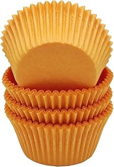 Premium Orange Greaseproof Cupcake Liners Muffin Paper Baking Cups Standard Size, 100-Count