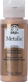 FolkArt Metallic Acrylic Craft Paint, Bronze Metal 2 fl oz Premium Metallic Finish Paint, Perfect For Easy To Apply DIY Arts And Crafts, 36269