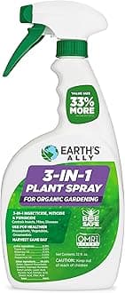 3-in-1 Plant Spray for Pests and Disease - Organic Insecticide, Fungicide and Spider Mite Control - OMRI Listed Indoor Outdoor Garden Spray - Safe for Pollinators, Kids and Pets - 32 oz