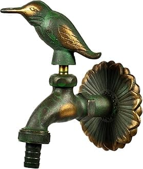 VARIOSAN Nostalgia "Vogel" 11220 Outlet Valve 1/2 Inch Patinated Brass Long Distance from Wall Solid Wall Rosette