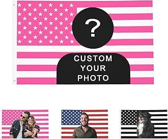 OHORTEB Custom pink American Flag Customized Flag Customizable Picture Image Gifts for Indoor Outdoor Decoration (Pink (American), 2X3 FT)