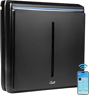 Rabbit Air A3 SPA-1000N Air Purifier HEPA Filter - Ultra Quiet, WiFi-enabled, Wall Mountable HEPA Air Purifiers for Home, VOCs, Chemicals, Smoke, Dust, Odors, Pet Dander - Toxin Absorber Filter, Black