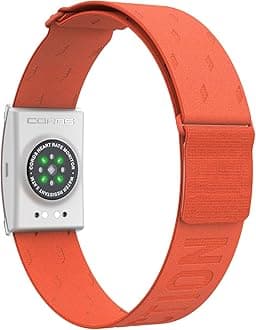 COROS Heart Rate Monitor, Comfort, Easy to wear, Auto-wear detection, Advanced Sensor, Precise data, Bluetooth, 38 Hours Battery life, Compatible with up to 3 connections, for Run and Bike-Orange Band