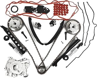 5.4L Engine Timing Chain Kit - With Cam Phasers & VVT Valves and wetar Pump Fits for 2005-2008 Ford F150 F250 F350 5.4L V8, for 2005-2010 Lincoln MARK LT NAVIGATOR 5.4L V8 24-Valve Engine